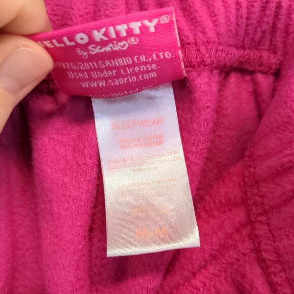 Hello Kitty Sanrio Women's Footed Pajama Pants Pink Medium Sleepwear RARE 2011 - Picture 10 of 12